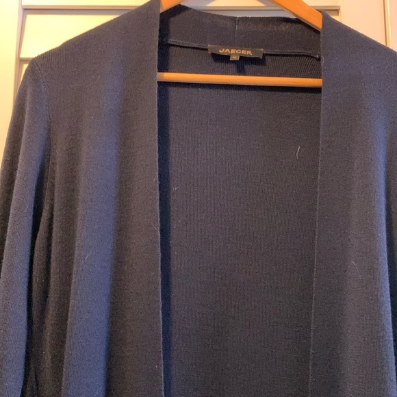 Jaeger wool blend dark navy sweater size medium - Picture 3 of 9